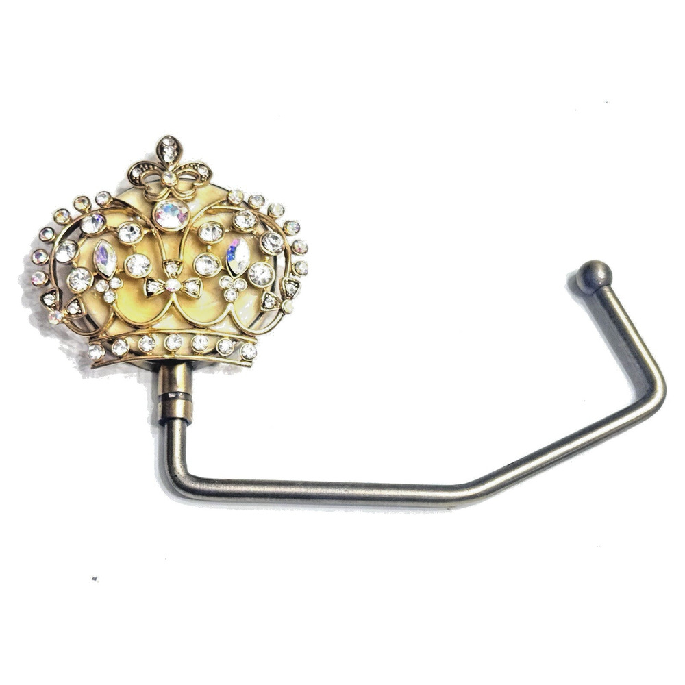 SPRING STREET DESIGN CRYSTAL ANTIQUE CROWN HANDBAG PURSE HOLDER HOOK GIFT